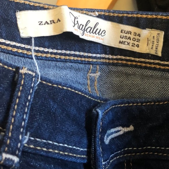 ZARA TRAFALUC DARK DENIM SKINNY JEANS - Picture 3 of 5